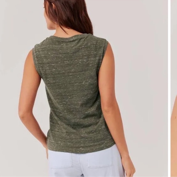 PACT XS Featherweight Slub Muscle Tee Feathered Green Moss 100% organic cotton - Picture 2 of 9